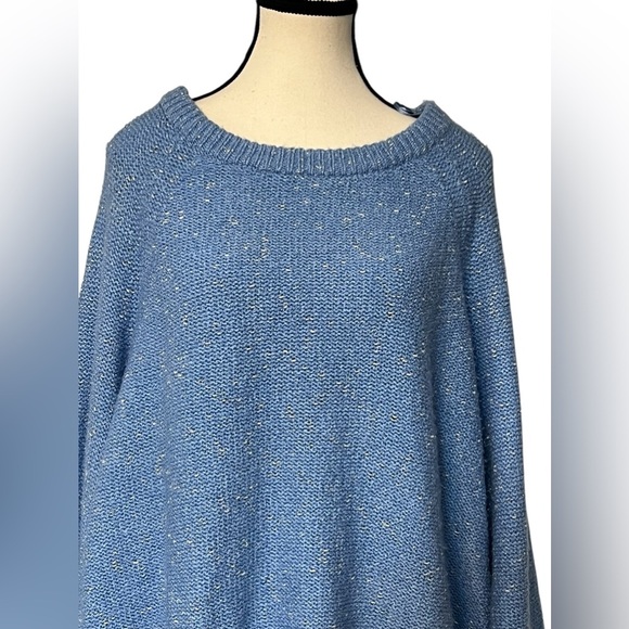 Lauren Conrad Women’s size XXL oversized pullover sweater blue with sparkle new - Picture 2 of 11